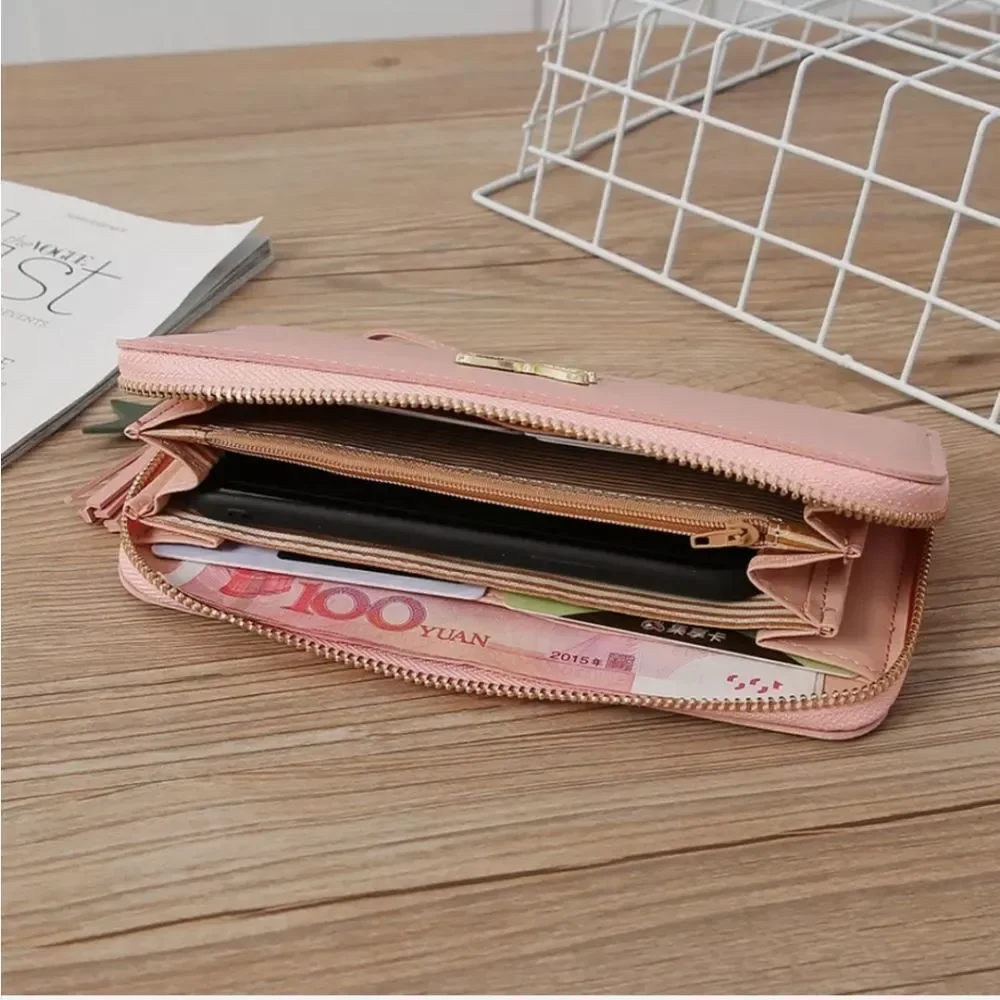 Cute Butterfly Wallet Women's Long Zip Clutch Wallet Large Capacity Card Holder